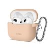 Etui silikonowe TECH-PROTECT SILICONE HOOK APPLE AIRPODS 3 CAFFE LATTE